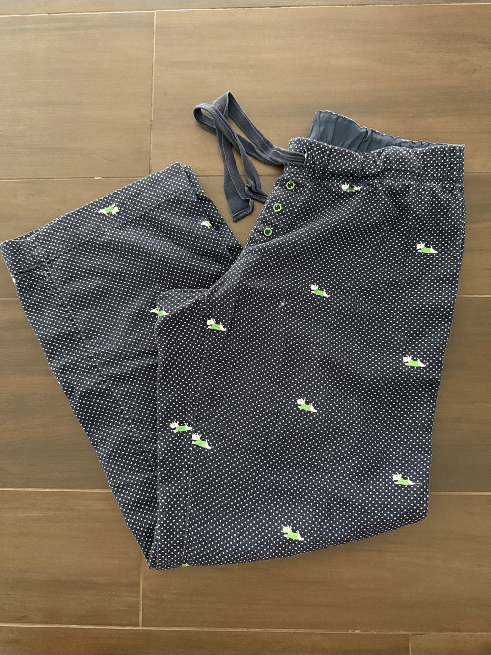 GapBody Women’s Navy Polka Dot Pajama Pants with Scottie Dog Print